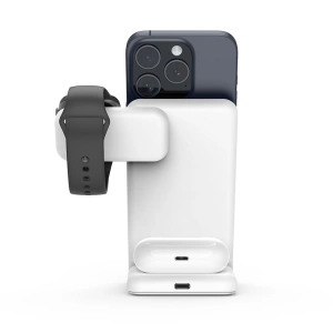 Hurtownia GSM - Vezeték nélküli töltő 3w1 Crong MagSpot Pivot Stand MagSafe (fehér) - CRG670 - {ean13} - Hurt