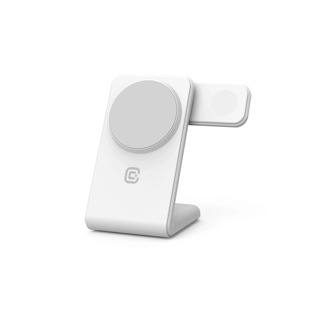 Hurtownia GSM - Încărcător wireless 3w1 Crong MagSpot Pivot Stand MagSafe (alb) - CRG670 - {ean13} - Hurt