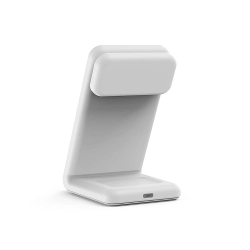 Ładowarka bezprzewodowa 3w1 Crong MagSpot Pivot Stand MagSafe (biały)
