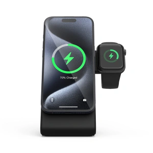 Wholesale Crong MagSpot Pivot Stand MagSafe 3-in-1 Wireless Charger (black) - CRG671 - {ean13} - Hurt