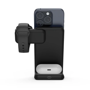 Hurtownia GSM - Vezeték nélküli töltő 3w1 Crong MagSpot Pivot Stand MagSafe (fekete) - CRG671 - {ean13} - Hurt