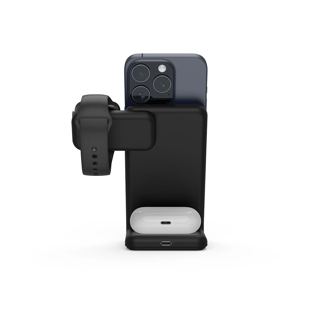 Hurtownia GSM - Încărcător fără fir 3w1 Crong MagSpot Pivot Stand MagSafe (negru) - CRG671 - {ean13} - Hurt