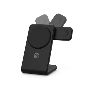 Hurtownia GSM - Vezeték nélküli töltő 3w1 Crong MagSpot Pivot Stand MagSafe (fekete) - CRG671 - {ean13} - Hurt
