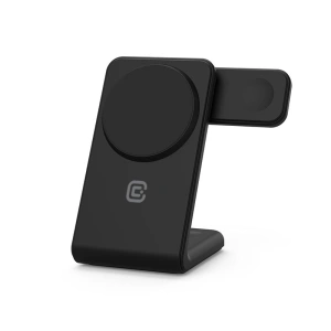 Hurtownia GSM - Vezeték nélküli töltő 3w1 Crong MagSpot Pivot Stand MagSafe (fekete) - CRG671 - {ean13} - Hurt