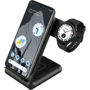 Hurtownia GSM - Vezeték nélküli töltő 3w1 Crong PowerSpot Pivot állvány (fekete) - CRG672 - {ean13} - Hurt