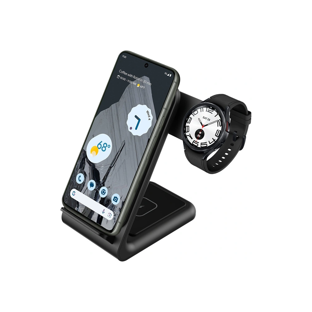Hurtownia GSM - Încărcător wireless 3w1 Crong PowerSpot Pivot Stand (negru) - CRG672 - {ean13} - Hurt