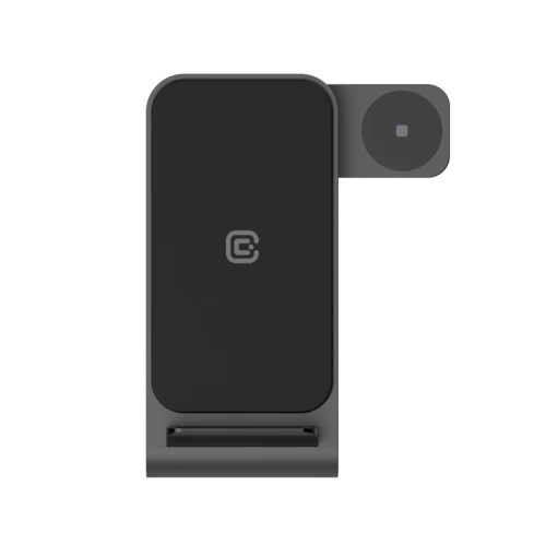 Ładowarka bezprzewodowa 3w1 Crong PowerSpot Pivot Stand (czarny)