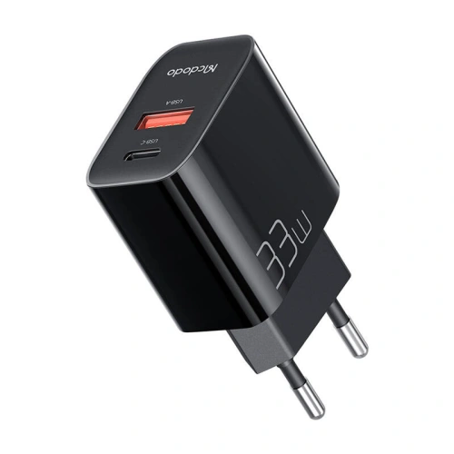 Ładowarka sieciowa Mcdodo CH-0921 USB-A, USB-C, GaN, 33W (czarna)
