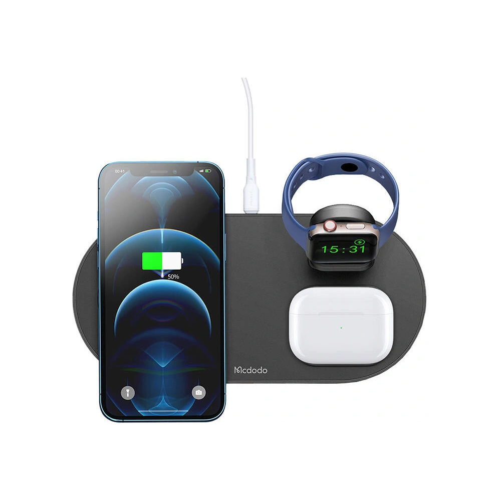 Hurtownia GSM - Încărcător wireless 3w1 Mcdodo CH-7061 3w1, 15W negru - MDD213 - {ean13} - Hurt