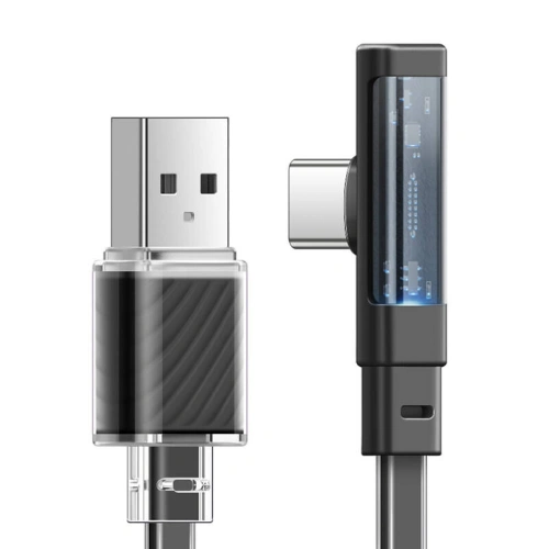 Kabel kątowy Mcdodo CA-3423 USB-A / USB-C, 1.8m z LED (czarny)