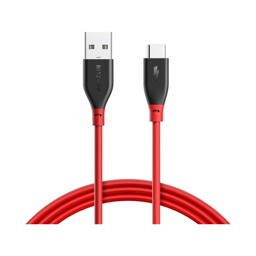 Hurtownia GSM - Kabel USB 2.0 typu C AmpCore BlitzWolf BW-TC12 1m czerwony - BLZ047RED - {ean13} - Hurt