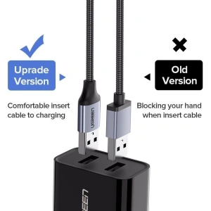 Kabel micro USB UGREEN QC 3.0 2.4A 0.25m (czarny)