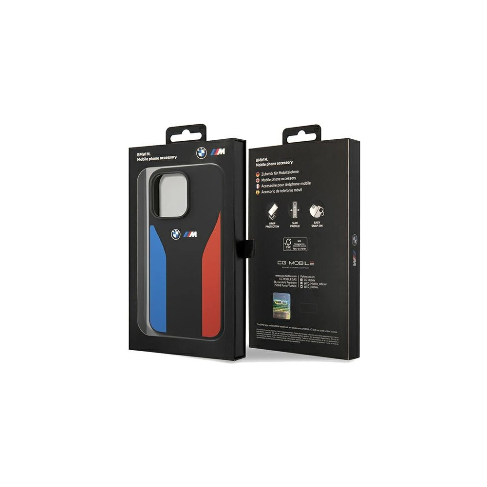 Hurtownia GSM - Etui BMW BMHCP15X22SCSK Apple iPhone 15 Pro Max Silicon Albastru&Rânduri Roșii M Collection negru/black - BMW574 - {ean13} - Hurt