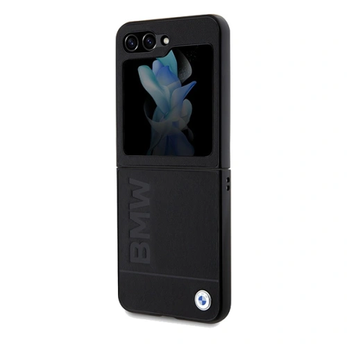 Etui BMW BMHCZF5SLLBK Samsung Galaxy Z Flip5 Leather Hot Stamp czarny/black