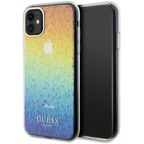 Guess Distributor - 3666339172213 - GUE3052 - Guess GUHCN61HDECMI Apple iPhone XR / 11 hardcase IML Faceted Mirror Disco Iridescent multicoloured - B2B homescreen