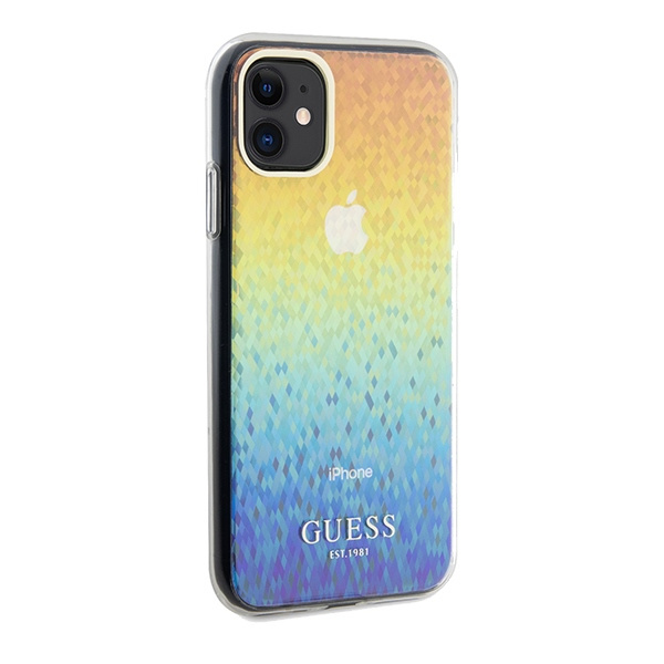 Kryt Guess GUHCN61HDECMI Apple iPhone XR / 11 hardcase IML Faceted Mirror Disco Iridescent multicoloured