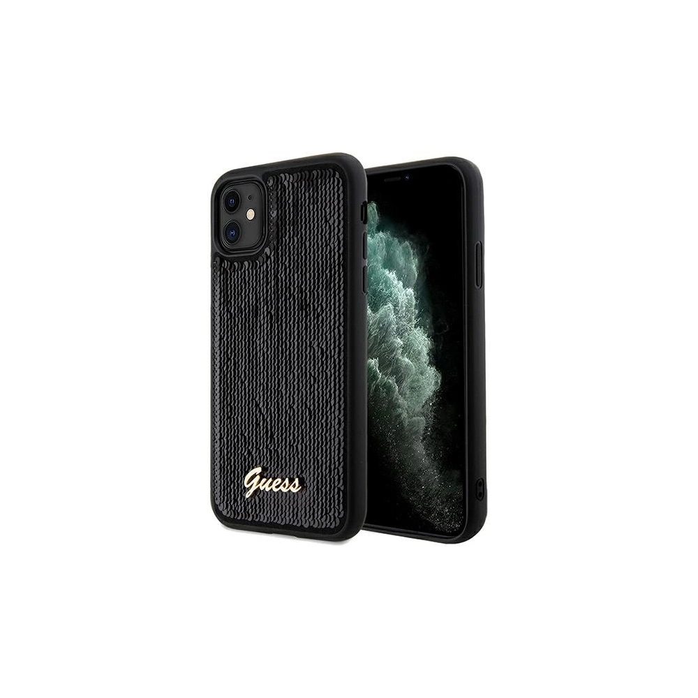Hurtownia GSM - Etui Guess GUHCN61PSFDGSK Apple iPhone XR / 11 hardcase Sequin Script Metal černý/black - GUE3054 - {ean13} - Hurt