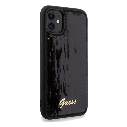 Etui Guess GUHCN61PSFDGSK Apple iPhone XR / 11 hardcase Sequin Script Metal czarny/black