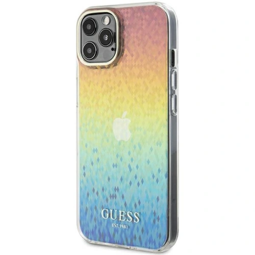 Etui Guess GUHCP12MHDECMI Apple iPhone 12 / 12 Pro hardcase IML Faceted Mirror Disco Iridescent wielokolorowy