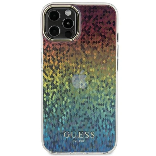 Etui Guess GUHCP12MHDECMI Apple iPhone 12 / 12 Pro hardcase IML Faceted Mirror Disco Iridescent wielokolorowy