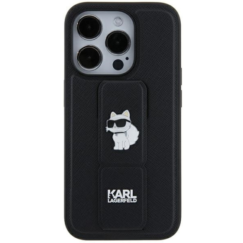 Karl Lagerfeld Distributor - 3666339207335 - KLD1826 - Karl Lagerfeld KLHCN61GSACHPK Apple iPhone XR / 11 hardcase Gripstand Saffiano Choupette Pins black - B2B homescreen