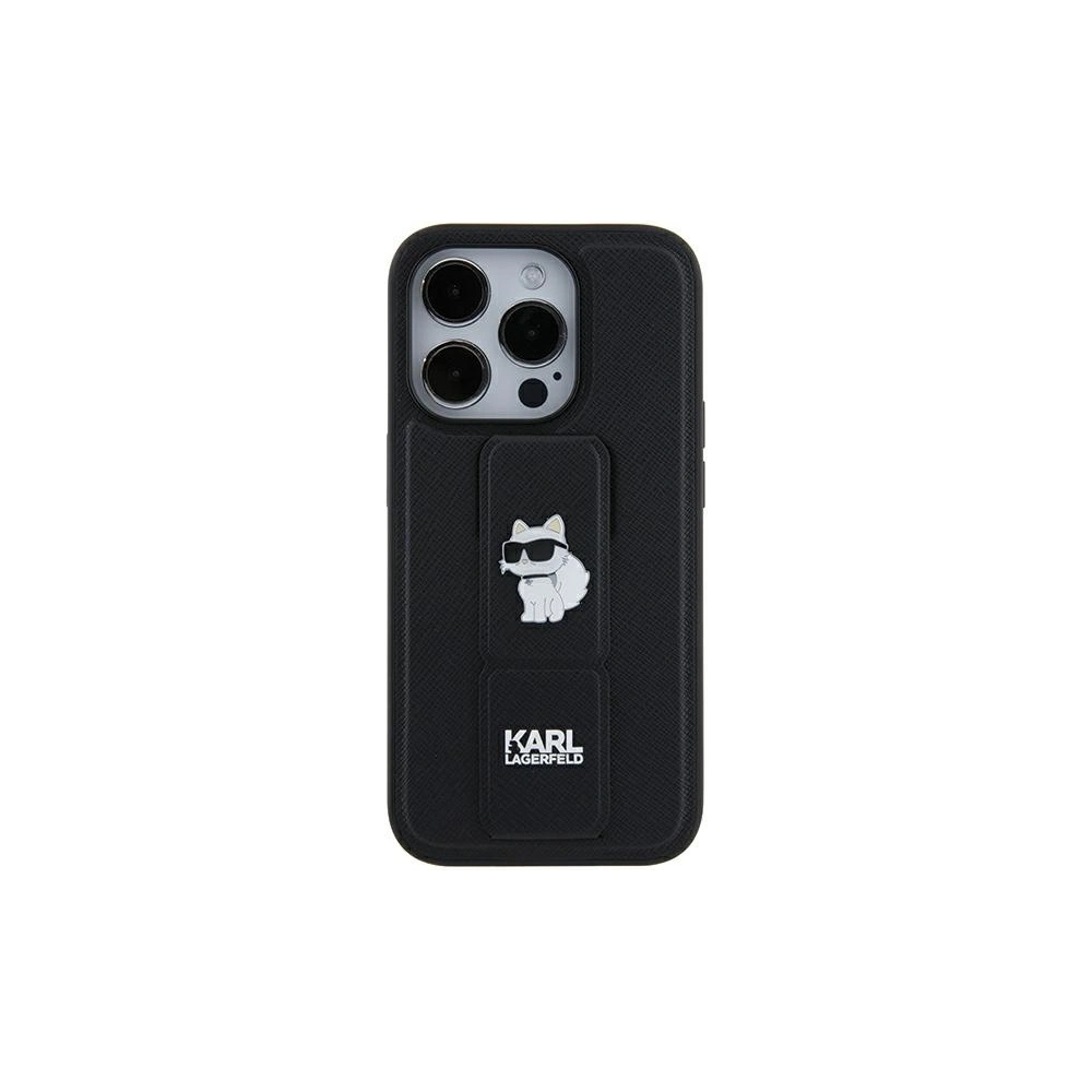 Hurtownia GSM - Case Karl Lagerfeld KLHCN61GSACHPK Apple iPhone XR / 11 Hartschale Gripstand Saffiano Choupette Pins schwarz/black - KLD1826 - {ean13} - Hurt