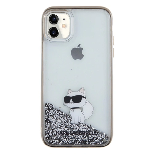 Etui Karl Lagerfeld KLHCN61LKCNSK Apple iPhone XR / 11 hardcase Liquid Glitter Choupette transparent