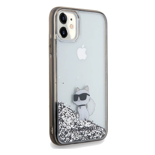 Etui Karl Lagerfeld KLHCN61LKCNSK Apple iPhone XR / 11 hardcase Liquid Glitter Choupette transparent