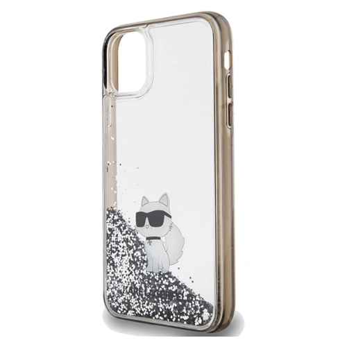 Etui Karl Lagerfeld KLHCN61LKCNSK Apple iPhone XR / 11 hardcase Liquid Glitter Choupette transparent