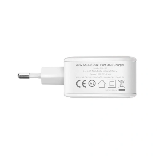 Ładowarka sieciowa USB BlitzWolf BW-S6 30W biała