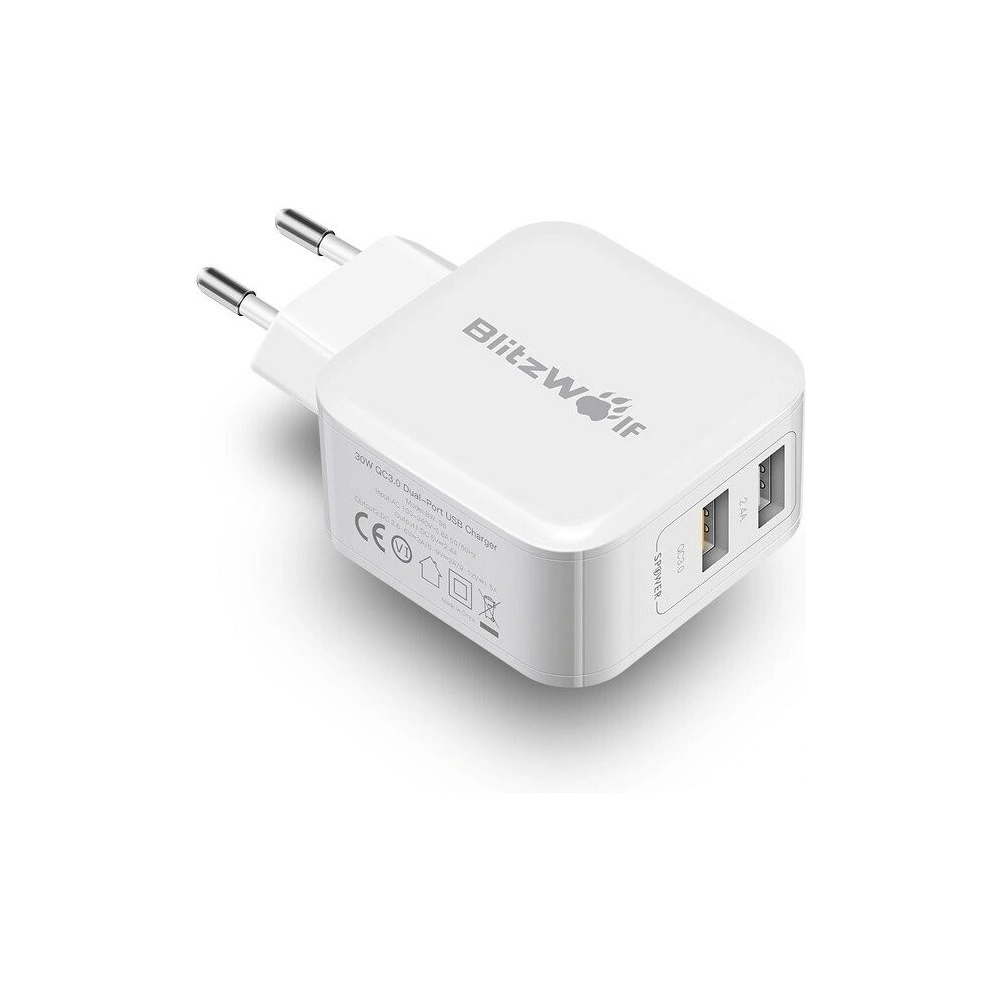Hurtownia GSM - Ładowarka sieciowa USB BlitzWolf BW-S6 30W biała - BLZ051WHT - {ean13} - Hurt