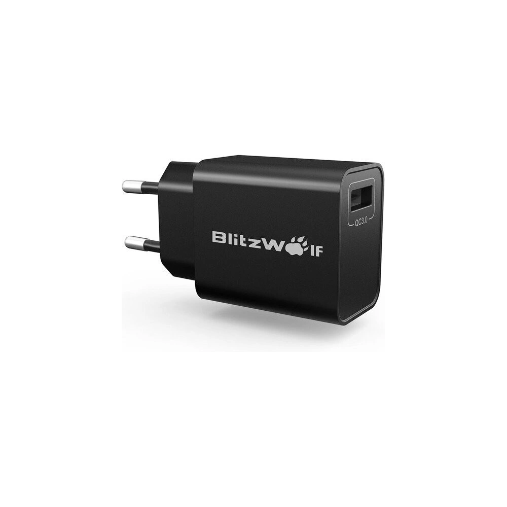 Hurtownia GSM - Încărcător de rețea USB BlitzWolf BW-S9 18W negru + cablu micro USB - BLZ053BLK - {ean13} - Hurt