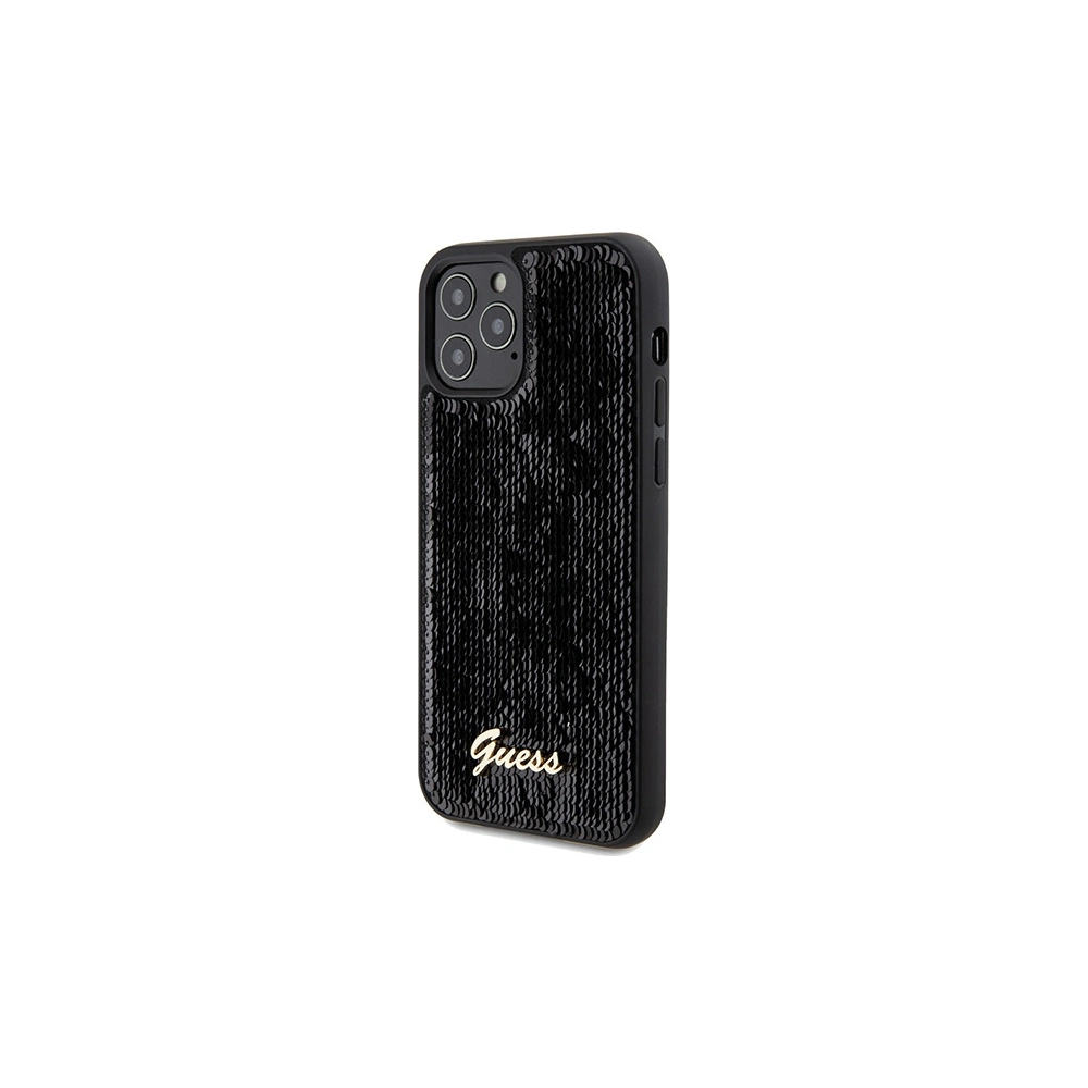 Hurtownia GSM - Case Guess GUHCP12MPSFDGSK Apple iPhone 12 / 12 Pro Hardcase Sequin Script Metal schwarz/black - GUE3058 - {ean13} - Hurt