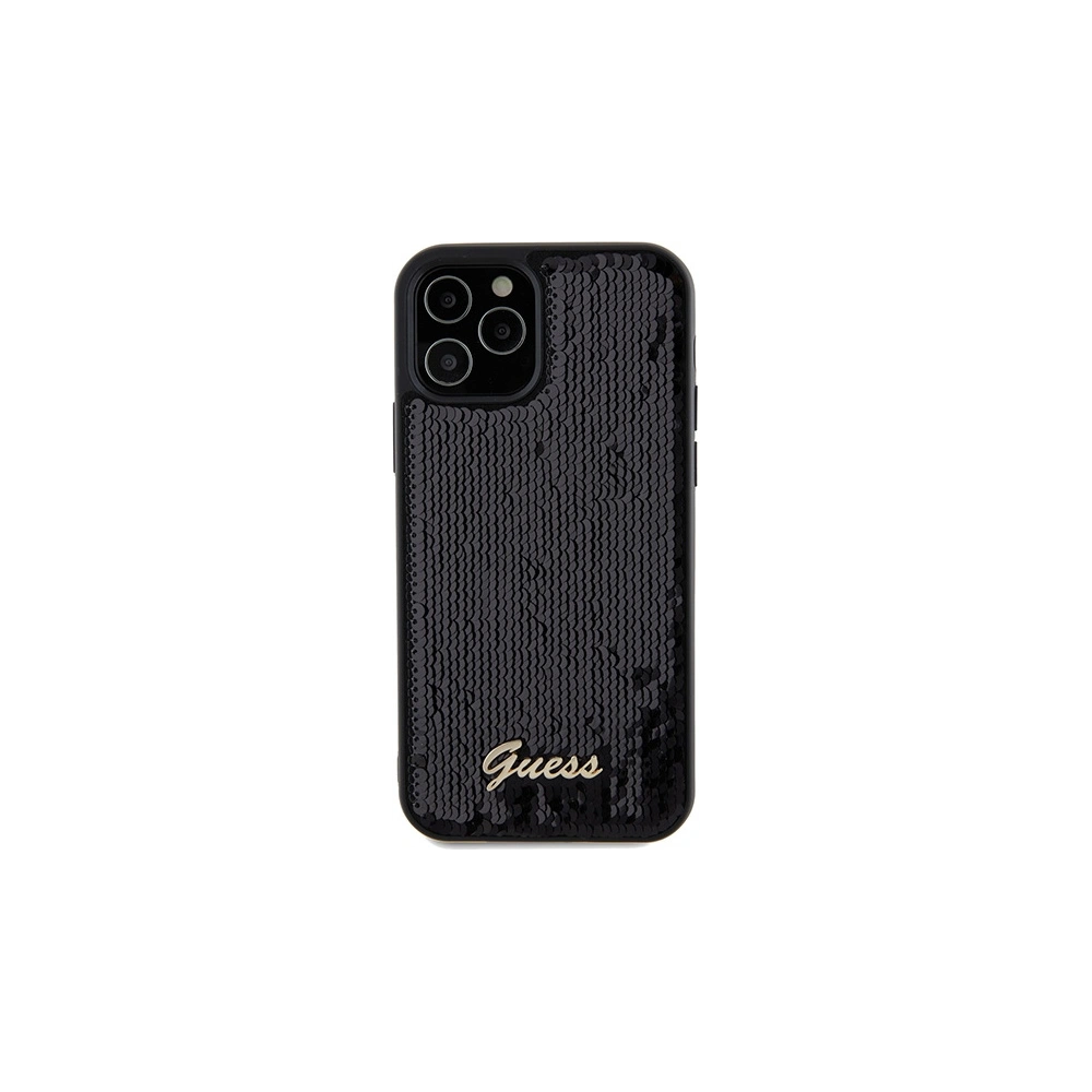 Hurtownia GSM - Etui Guess GUHCP12MPSFDGSK Apple iPhone 12 / 12 Pro husă hardcase Sequin Script Metal negru/black - GUE3058 - {ean13} - Hurt