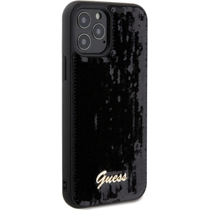 Hurtownia GSM - Etui Guess GUHCP12MPSFDGSK Apple iPhone 12 / 12 Pro hardcase Sequin Script Metal černý/black - GUE3058 - {ean13} - Hurt