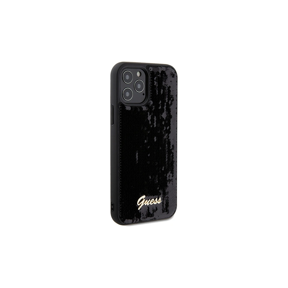 Hurtownia GSM - Etui Guess GUHCP12MPSFDGSK Apple iPhone 12 / 12 Pro husă hardcase Sequin Script Metal negru/black - GUE3058 - {ean13} - Hurt