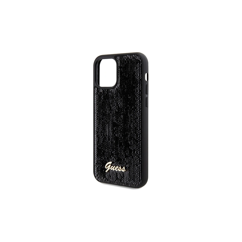 Hurtownia GSM - Etui Guess GUHCP12MPSFDGSK Apple iPhone 12 / 12 Pro husă hardcase Sequin Script Metal negru/black - GUE3058 - {ean13} - Hurt