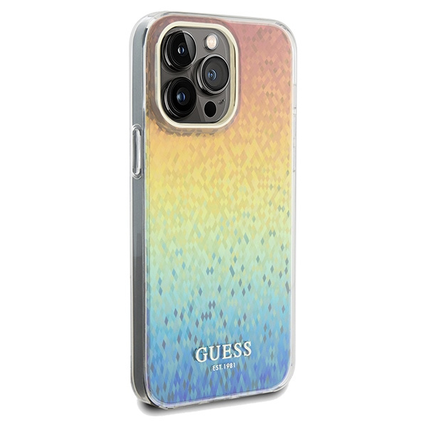 Kryt Guess GUHCP13LHDECMI Apple iPhone 13 / 13 Pro hardcase IML Faceted Mirror Disco Iridescent multicoloured