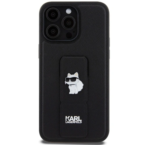 Etui Karl Lagerfeld KLHCP13LGSACHPK Apple iPhone 13 / 13 Pro hardcase Gripstand Saffiano Choupette Pins czarny/black