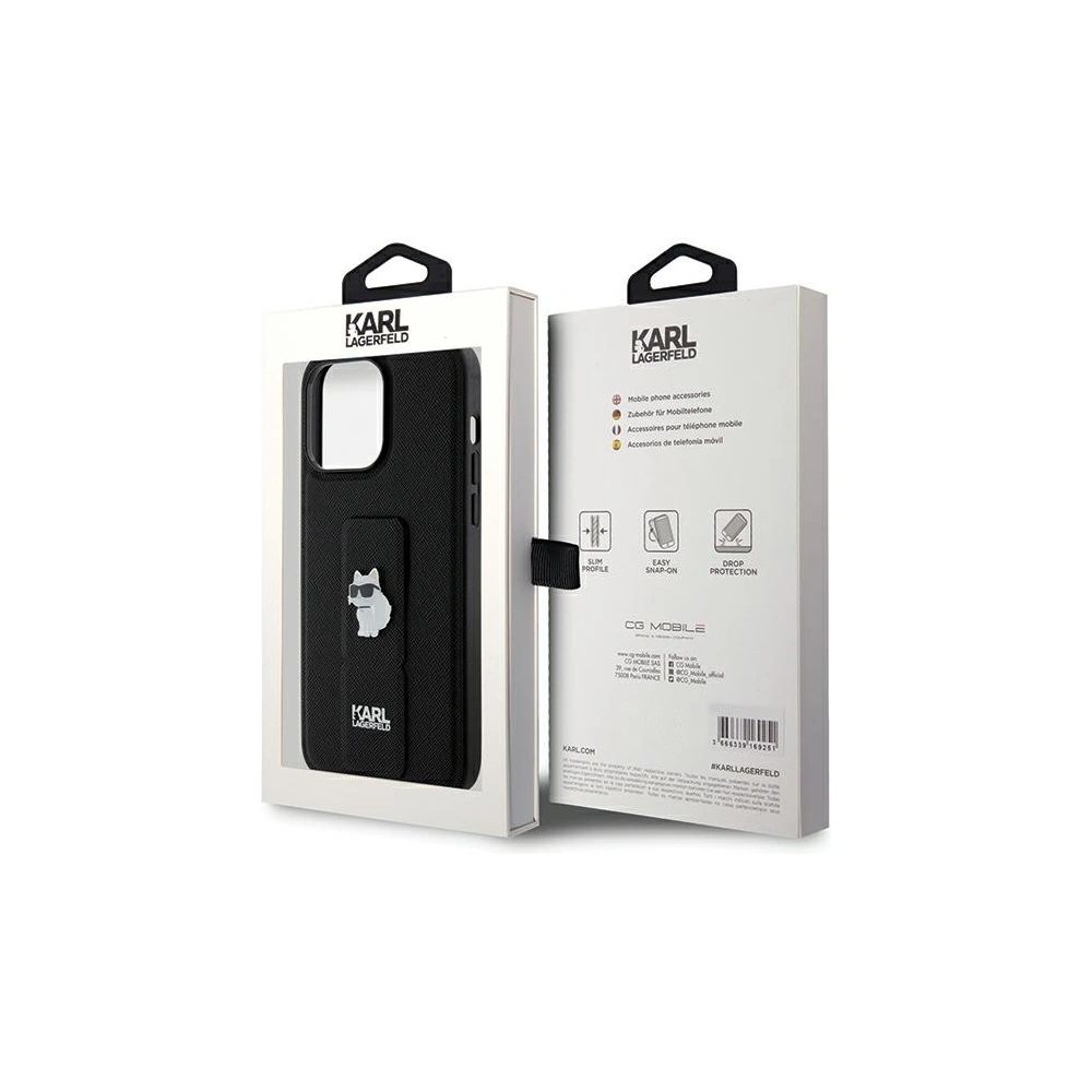 Hurtownia GSM - Etui Karl Lagerfeld KLHCP13LGSACHPK Apple iPhone 13 / 13 Pro hardcase Gripstand Saffiano Choupette Pins negru/black - KLD1831 - {ean13} - Hurt