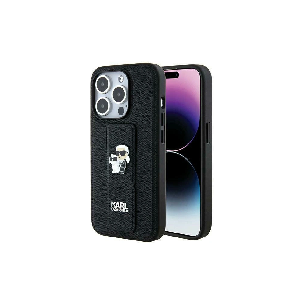 Hurtownia GSM - Etui Karl Lagerfeld KLHCP13LGSAKCPK Apple iPhone 13 / 13 Pro hardcase Gripstand Saffiano Karl&Choupette Pins negru/black - KLD1832 - {ean13} - Hurt