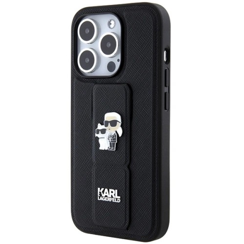 Etui Karl Lagerfeld KLHCP13LGSAKCPK Apple iPhone 13 / 13 Pro hardcase Gripstand Saffiano Karl&Choupette Pins czarny/black