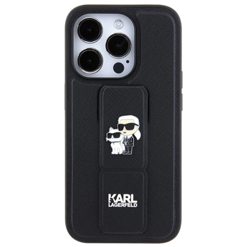 Etui Karl Lagerfeld KLHCP13LGSAKCPK Apple iPhone 13 / 13 Pro hardcase Gripstand Saffiano Karl&Choupette Pins czarny/black