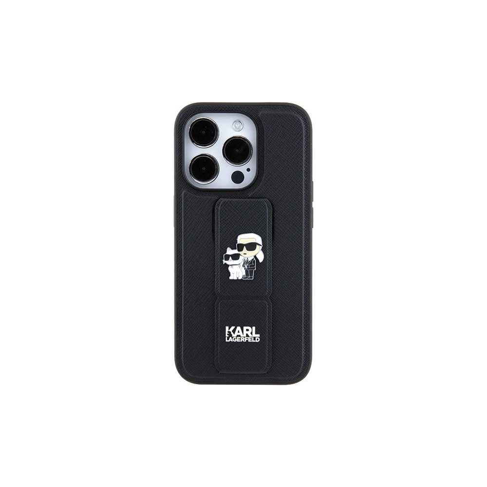 Hurtownia GSM - Etui Karl Lagerfeld KLHCP13LGSAKCPK Apple iPhone 13 / 13 Pro hardcase Gripstand Saffiano Karl&Choupette Pins negru/black - KLD1832 - {ean13} - Hurt
