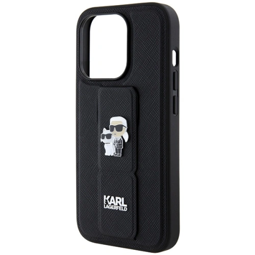 Etui Karl Lagerfeld KLHCP13LGSAKCPK Apple iPhone 13 / 13 Pro hardcase Gripstand Saffiano Karl&Choupette Pins czarny/black