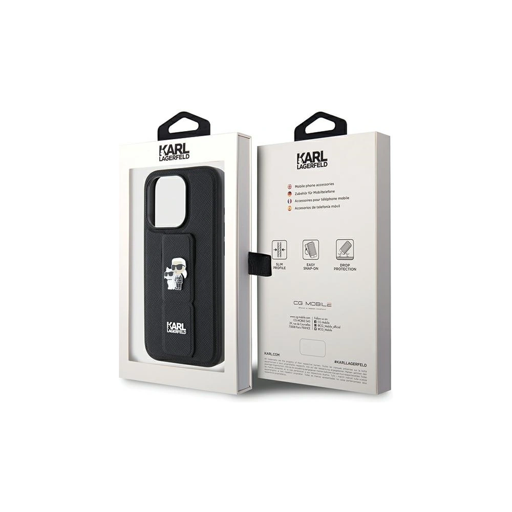 Hurtownia GSM - Case Karl Lagerfeld KLHCP13LGSAKCPK Apple iPhone 13 / 13 Pro Hardcase Gripstand Saffiano Karl&Choupette Pins schwarz/black - KLD1832 - {ean13} - Hurt
