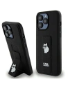 Case Karl Lagerfeld KLHCP13XGSACHPK Apple iPhone 13 Pro Max Hardcase Gripstand Saffiano Choupette Pins schwarz/black