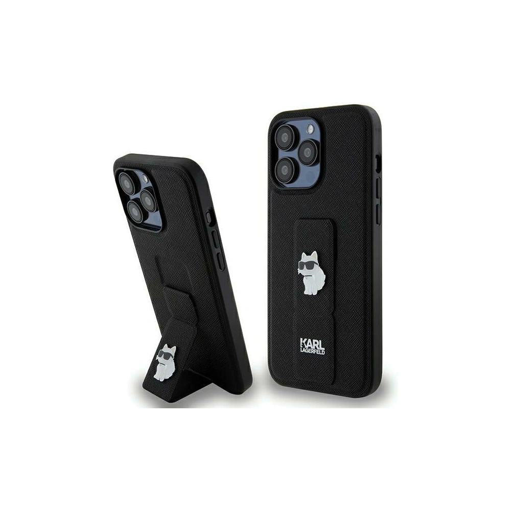 Hurtownia GSM - Etui Karl Lagerfeld KLHCP13XGSACHPK Apple iPhone 13 Pro Max hardcase Gripstand Saffiano Choupette Pins černý/black - KLD1834 - {ean13} - Hurt