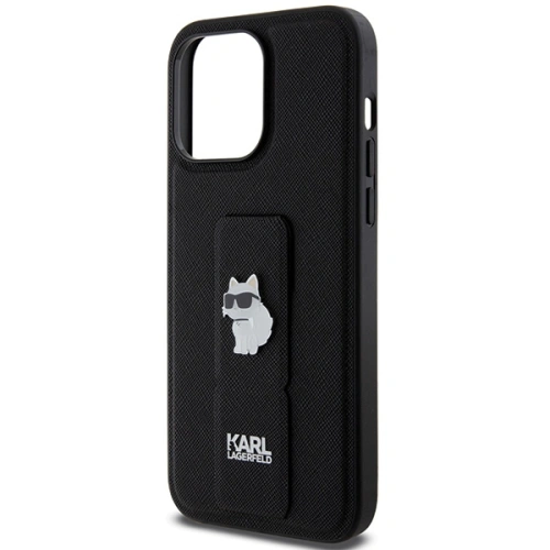 Etui Karl Lagerfeld KLHCP13XGSACHPK Apple iPhone 13 Pro Max hardcase Gripstand Saffiano Choupette Pins czarny/black