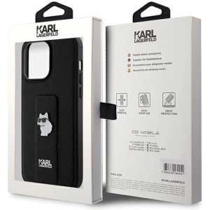 Hurtownia GSM - Etui Karl Lagerfeld KLHCP13XGSACHPK Apple iPhone 13 Pro Max hardcase Gripstand Saffiano Choupette Pins černý/black - KLD1834 - {ean13} - Hurt